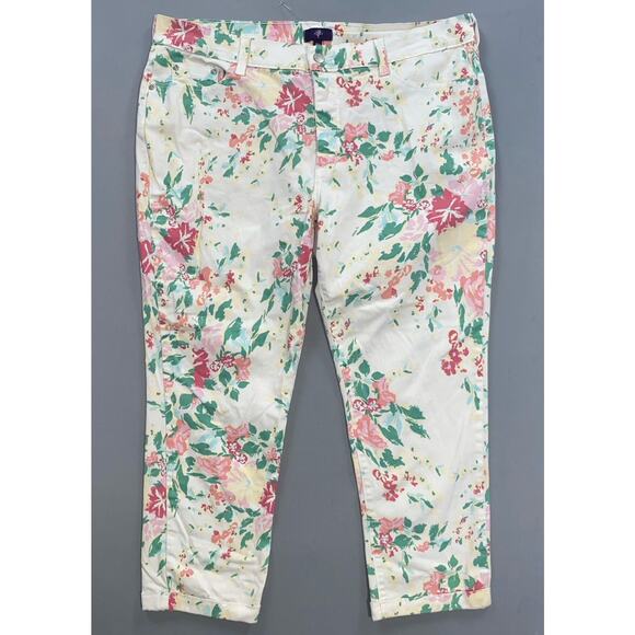 NYDJ Denim - NYDJ Lift/Tuck Vintage USA Made 'Ankle' Lightweight Jeans. Pastel Floral, 16P.